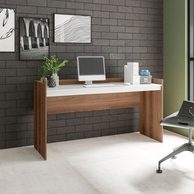 Escrivaninha Castanho/Branco Mdp 15mm 85x138x53,5cm BRV Mveis