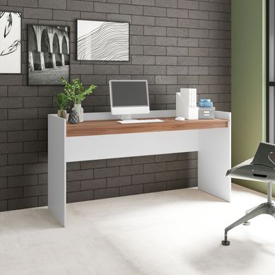 Escrivaninha Branco/Castanho Mdp 15mm 85x138x53,5cm BRV Mveis