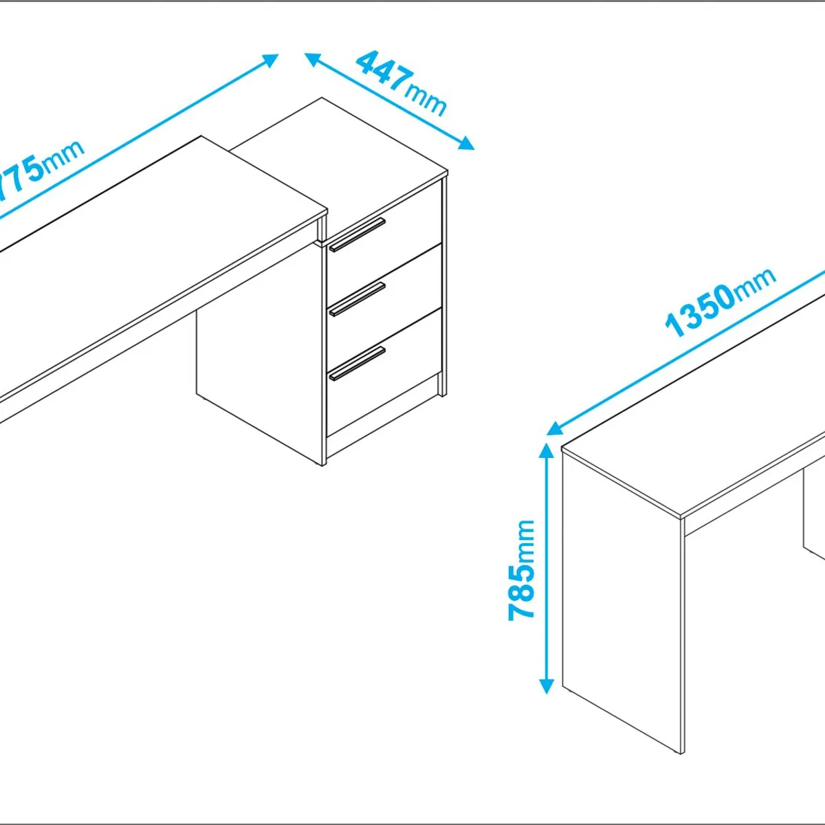 Mesa de Computador Castanho/Branco Mdp 15mm 78x177,5x45cm BRV Móveis, marca BRV Móveis - Foto 2