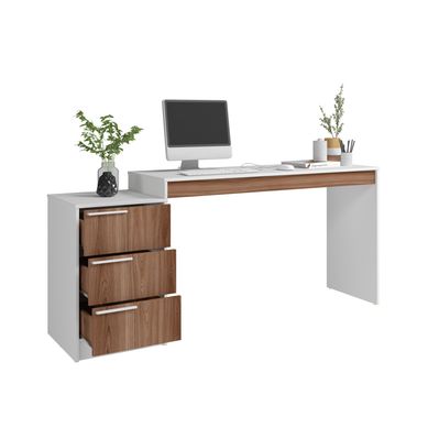Mesa de Computador Branco/Castanho Mdp 15mm 78x177,5x45cm BRV Mveis