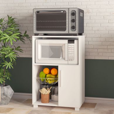 Fruteira 1 Porta 1 Cesto Branco Mdp 15mm 80x54x35,5cm BRV Mveis