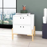 Gaveteiro 2 Gavetas Branco/Pinus Claro Mdp 15mm 54,5x50x35cm BRV Móveis