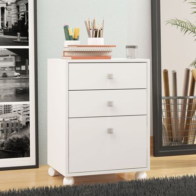Gaveteiro 3 Gavetas Branco Mdp 15mm 62,5x44,5x35cm BRV Mveis
