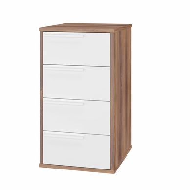Gaveteiro 4 Gavetas Castanho/Branco Mdp 15mm 63,5x35x38cm BRV Mveis