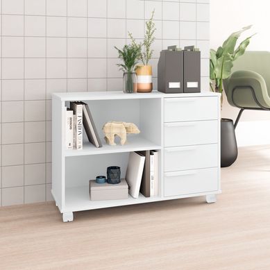 Gaveteiro 4 Gavetas Branco Mdp 15mm 62,5x90x35cm BRV Mveis