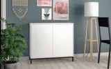 Balcão Multiuso 2 Portas 4 Nichos Branco/Pe Metalico Preto Mdp 15mm 81x90x35,5cm BRV Móveis