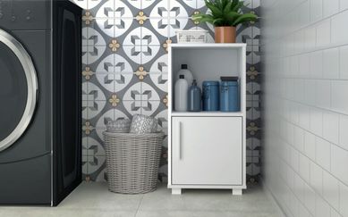 Balco Multiuso 1 Porta Branco Mdp 15mm 74x38x29,5cm BRV Mveis