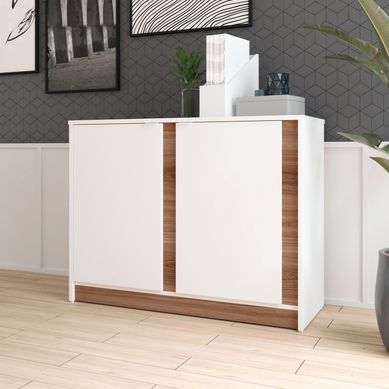 Balco Multiuso 2 Portas Branco/Castanho Mdp 15mm 69,5x90x35cm BRV Mveis