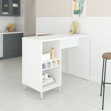 Bancada 2 Nichos Branco Mdp 15mm/Mdp 25Mm 102,5x135x60cm BRV Mveis