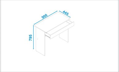 Penteadeira 1 Gaveta Branco Mdp 15mm 79,5x90x44,5cm BRV Mveis