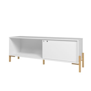 Rack 1 Porta de Correr Branco/Pinus Claro Mdp 15mm 51,5x140x35cm BRV Mveis