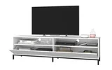 Rack 2 Portas Basculantes 2 Prat Branco/Pe Metalico Preto Mdp 15mm 49x180x38cm BRV Móveis