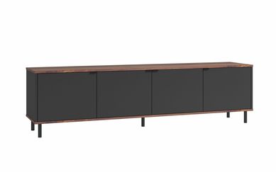 Rack 4 Portas Castanho/Preto Mdp 15mm 49x183x38cm BRV Mveis