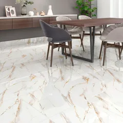 Piso Cerâmico Acetinado Hd 90083 Bold 58x58cm Caixa 2,32m² Branco Holztek