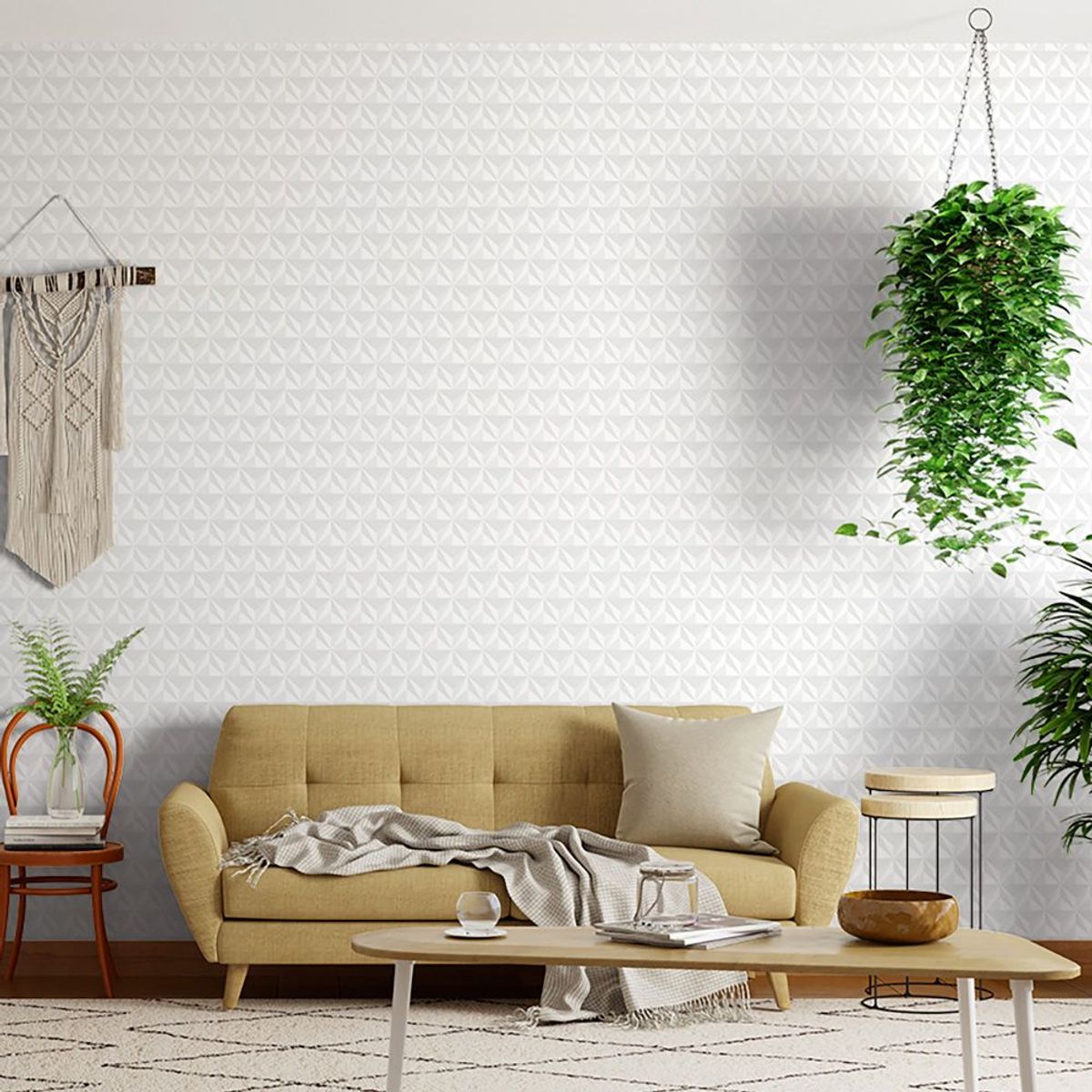 Papel de Parede Vinílico Geométrico 3D, marca  - Foto 2