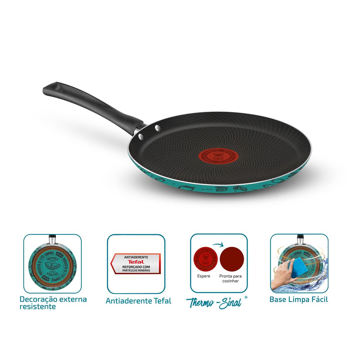 Panquequeira e Tapioqueira Antiaderente Decorada 22cm Viva Rochedo Sabores, marca Rochedo - Foto Principal