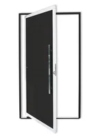 Porta Pivontante Lambril Alumínio Com Puxador Mix Preto 210X100 Direita