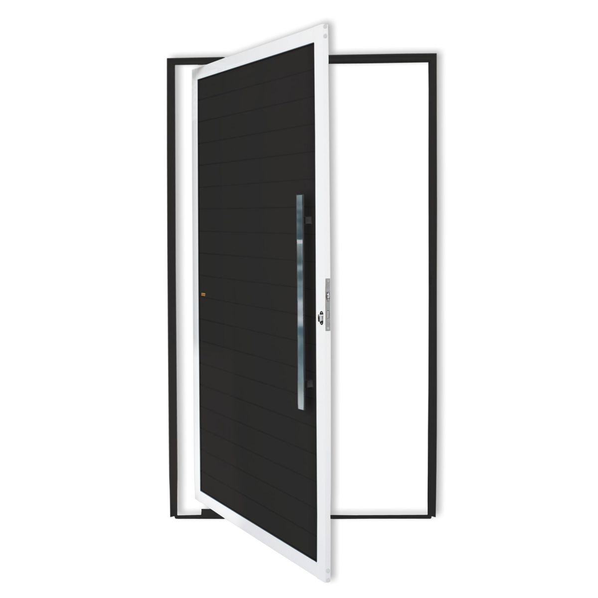 Porta Pivontante Lambril Alumínio Com Puxador Mix Preto 210X120 Direita, marca Brimak - Foto Principal