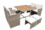 Conjunto Jantar Terraço Rattan Para 8 Pessoas Just Home Collection