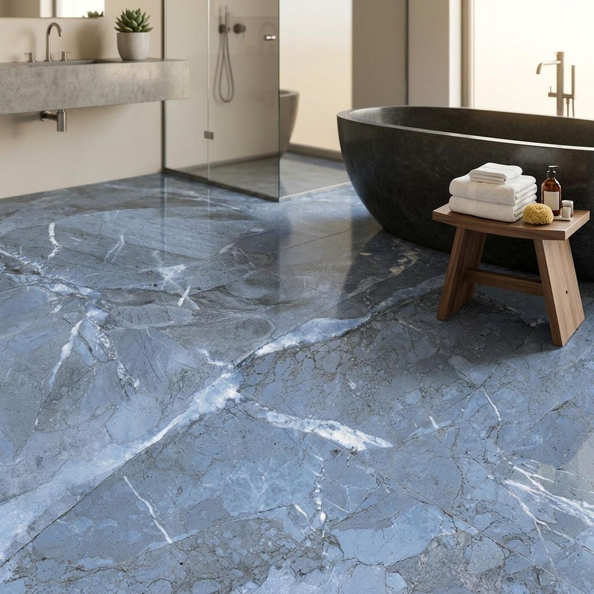 Piso Intensy Azul Retificado Polido 66x66cm, marca  - Foto Principal
