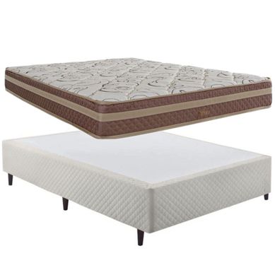 Kit Cama Box Casal (Box + Colcho) Herval Assis - Mola Bonnel