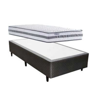 Kit Cama Box Solteiro (Box + Colcho) Herval Catana - Mola Ensacada