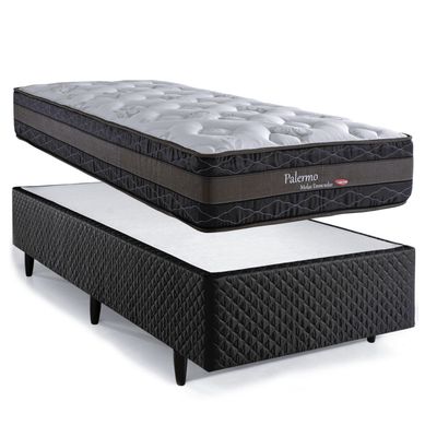 Kit Cama Box Solteiro (Box + Colcho) Herval Palermo - Mola Ensacada