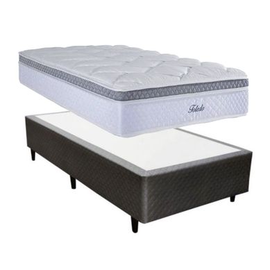 Kit Cama Box Solteiro (Box + Colcho) Herval Toledo - Mola Ensacada