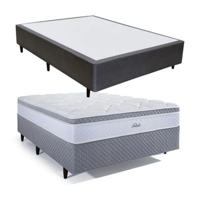 Kit Cama Box Casal (Box + Colcho) Herval Toledo - Mola Ensacada