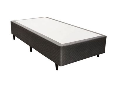 Base Cama Box Solteiro Herval - 28x88x188 Cinza Black