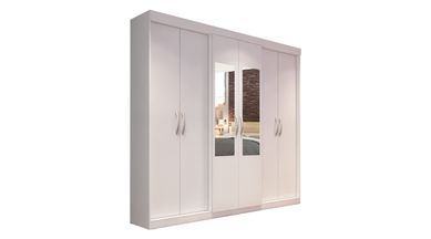 Guarda Roupa Acabamento Amadeirado PH1675 com Espelho 6 Portas Herval