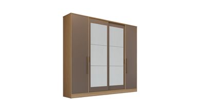 Guarda Roupa Acabamento Amadeirado PH1733 com Espelho 4 Portas Herval