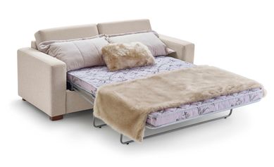 Sofa-Cama Tecido Estrutura em Madeira Eucalipto de Reflorestamento