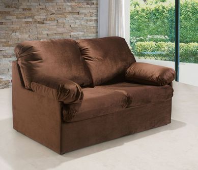 Sofa-Cama Tecido Estrutura em Madeira Eucalipto de Reflorestamento