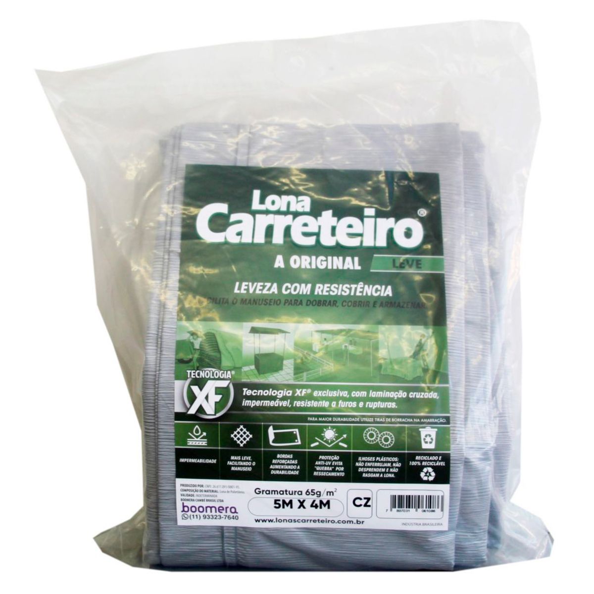 Lona Carreteiro Leve - Cinza - 5X4, marca Carreteiro - Foto Principal