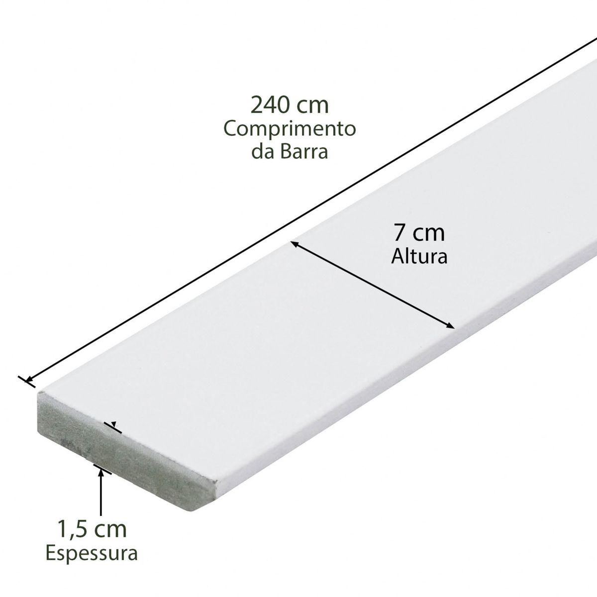 Rodapé Em Mdf Comum Revestido Branco 7cm Casablanca, marca Casablanca - Foto Principal