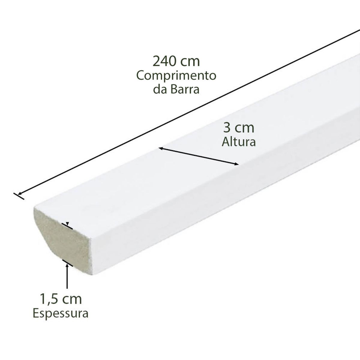 Rodapé Em Mdf Ultra Laca Branco 3cm Casablanca, marca Casablanca - Foto Principal