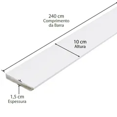 Rodapé Em Mdf Comum Revestido Branco 10cm Casablanca