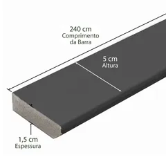 Rodapé Em Mdf Ultra Laca Preto 5cm Casablanca
