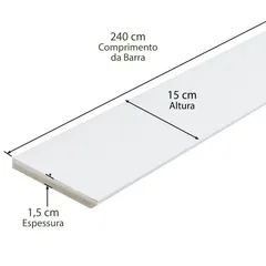 Rodapé Em Mdf Comum Revestido Branco 15cm Casablanca