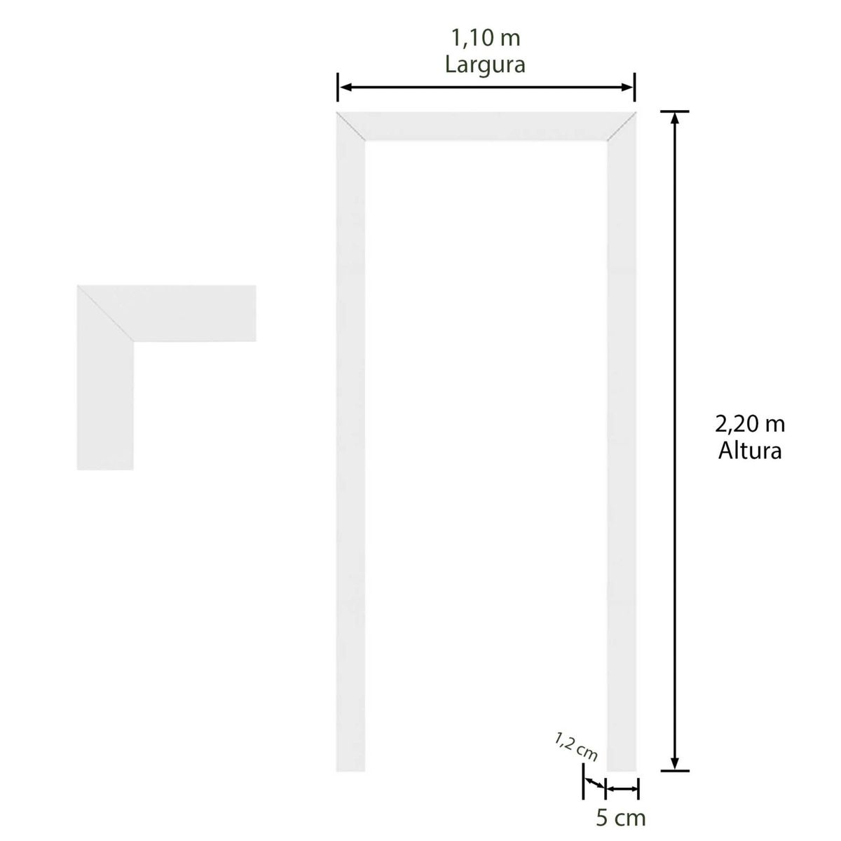 Kit Guarnição Em Mdf Ultra Laca Branco 5cm Casablanca, marca Casablanca - Foto Principal