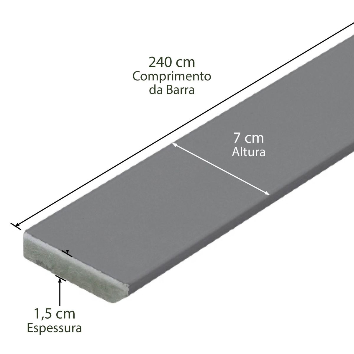 Rodapé Em Mdf Ultra Laca Cinza 7cm Casablanca, marca Casablanca - Foto Principal