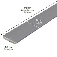Rodapé Em Mdf Ultra Laca Cinza 10cm Casablanca