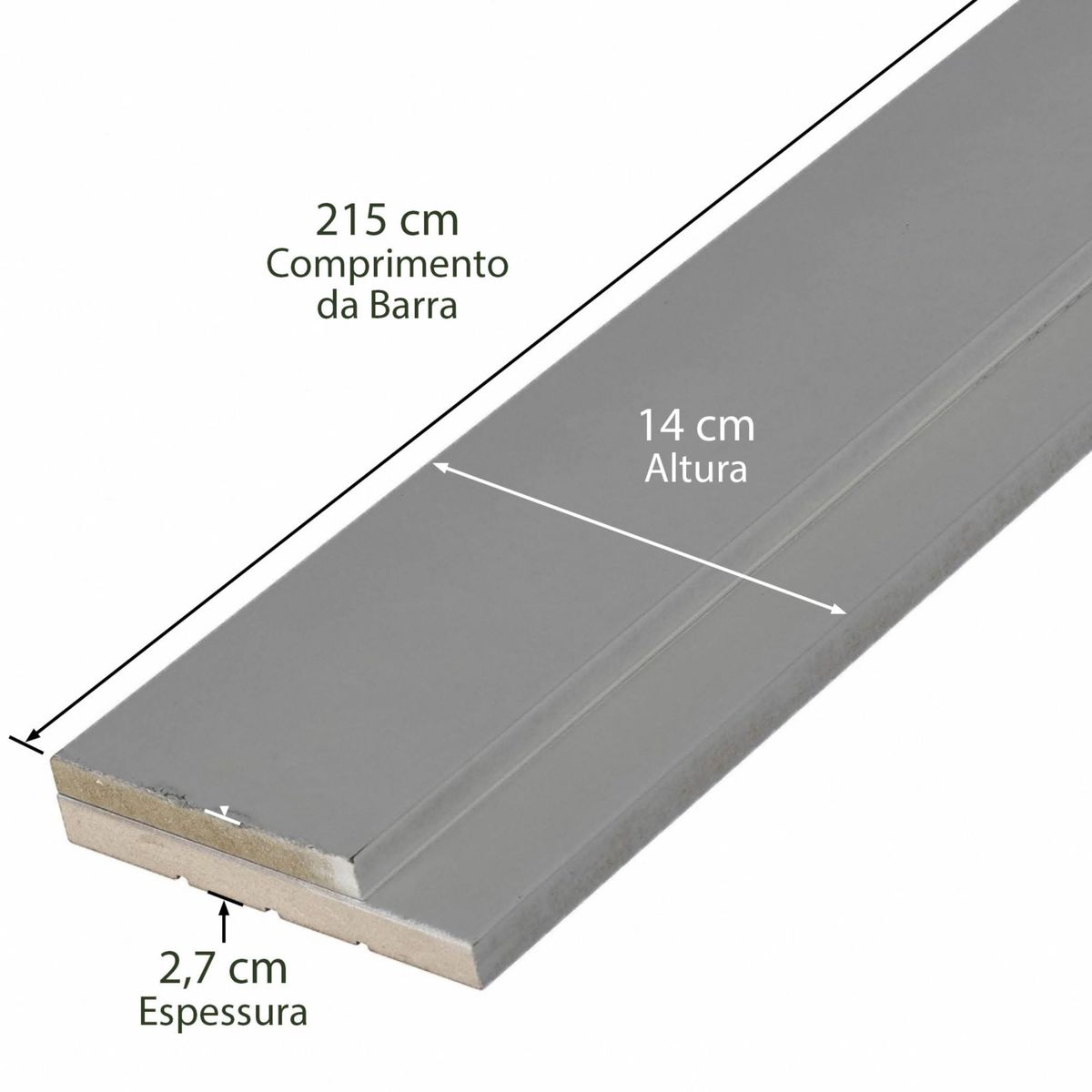 Batente Em Mdf Ultra Laca Cinza 12cm Casablanca, marca Casablanca - Foto Principal