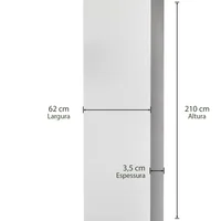 Folha De Porta Colméia Com Pintura Laca Branca 62cm Casablanca