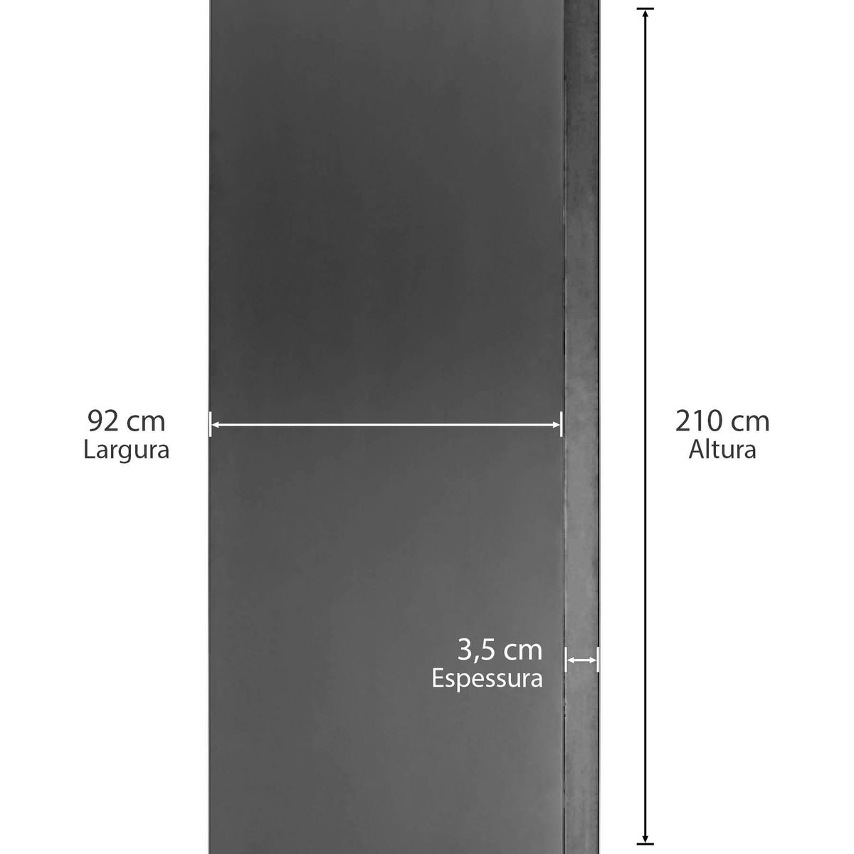 Casablanca - Folha De Porta Colméia Com Pintura Laca Preta 92cm Casablanca
