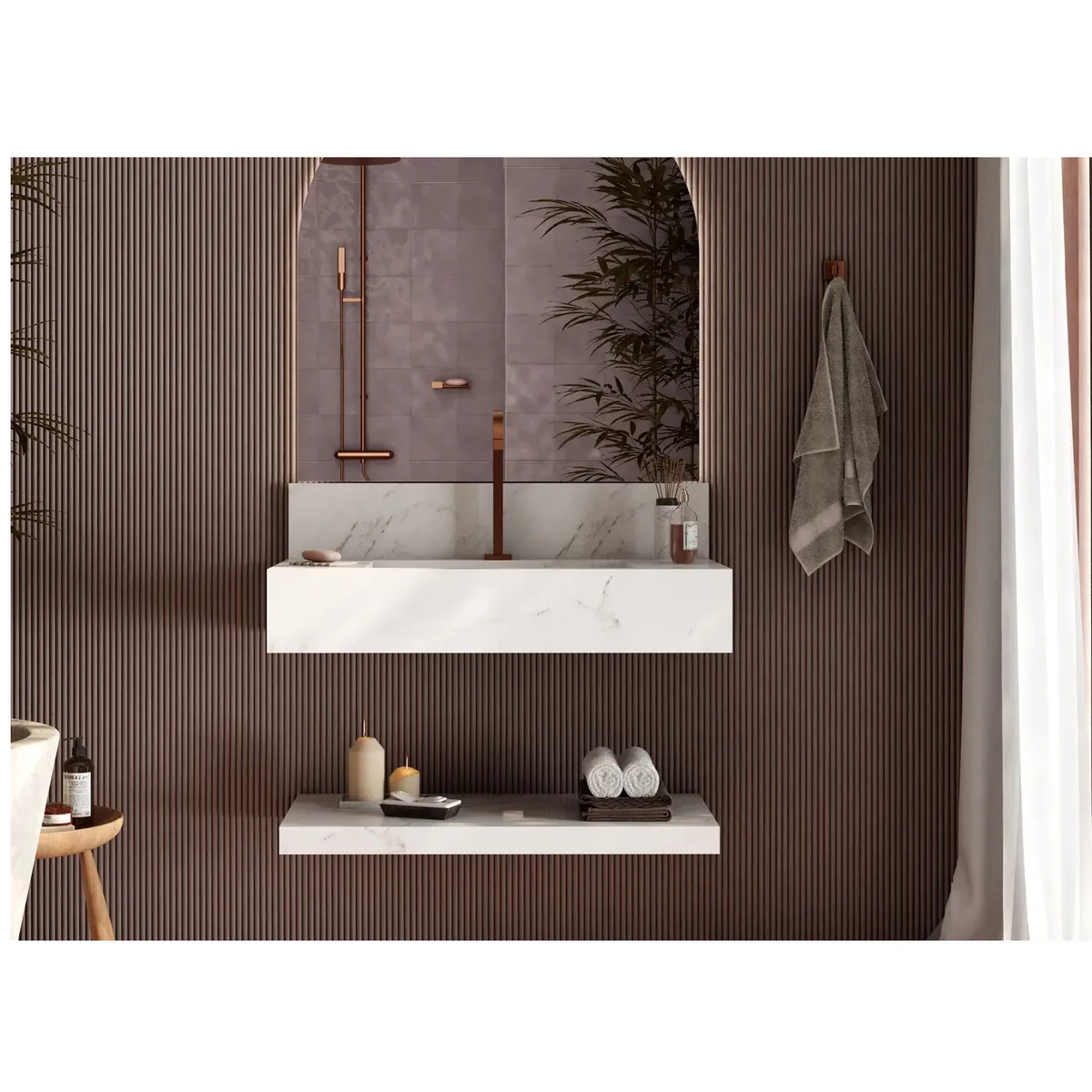 Bancada Porcelanato Bergamo 80cm Branco Cozimax, marca Cozimax - Foto Principal