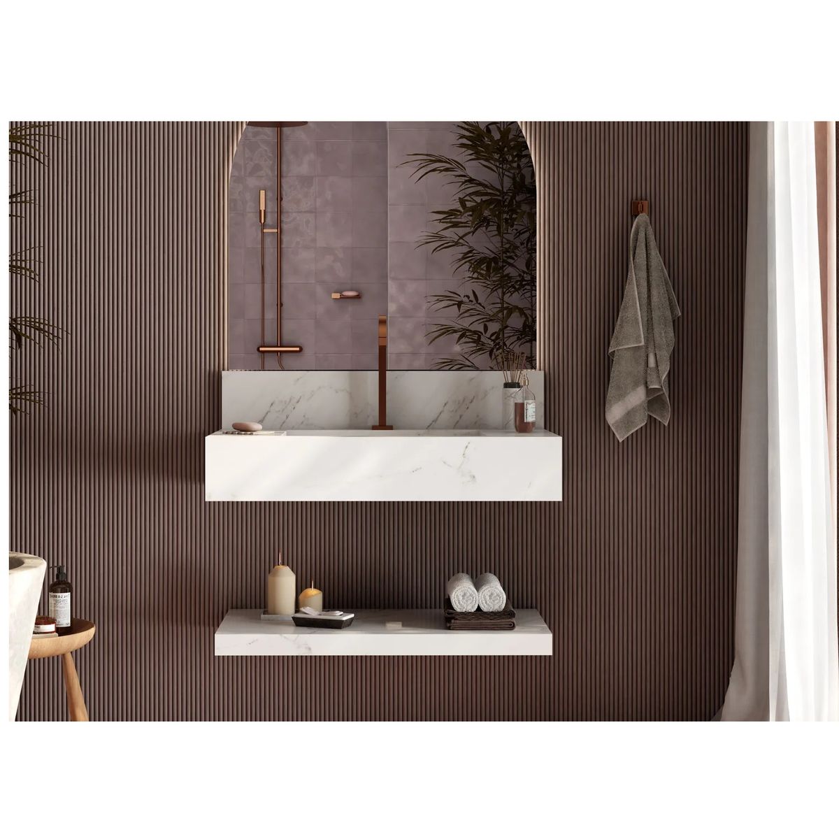 Bancada Porcelanato Bergamo 80cm Branco Cozimax, marca Cozimax - Foto Principal