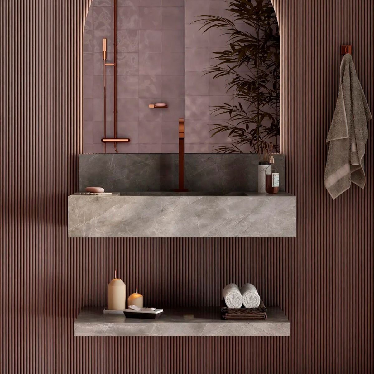 Bancada Porcelanato  Bergamo 80cm Cinza Cozimax, marca Cozimax - Foto Principal