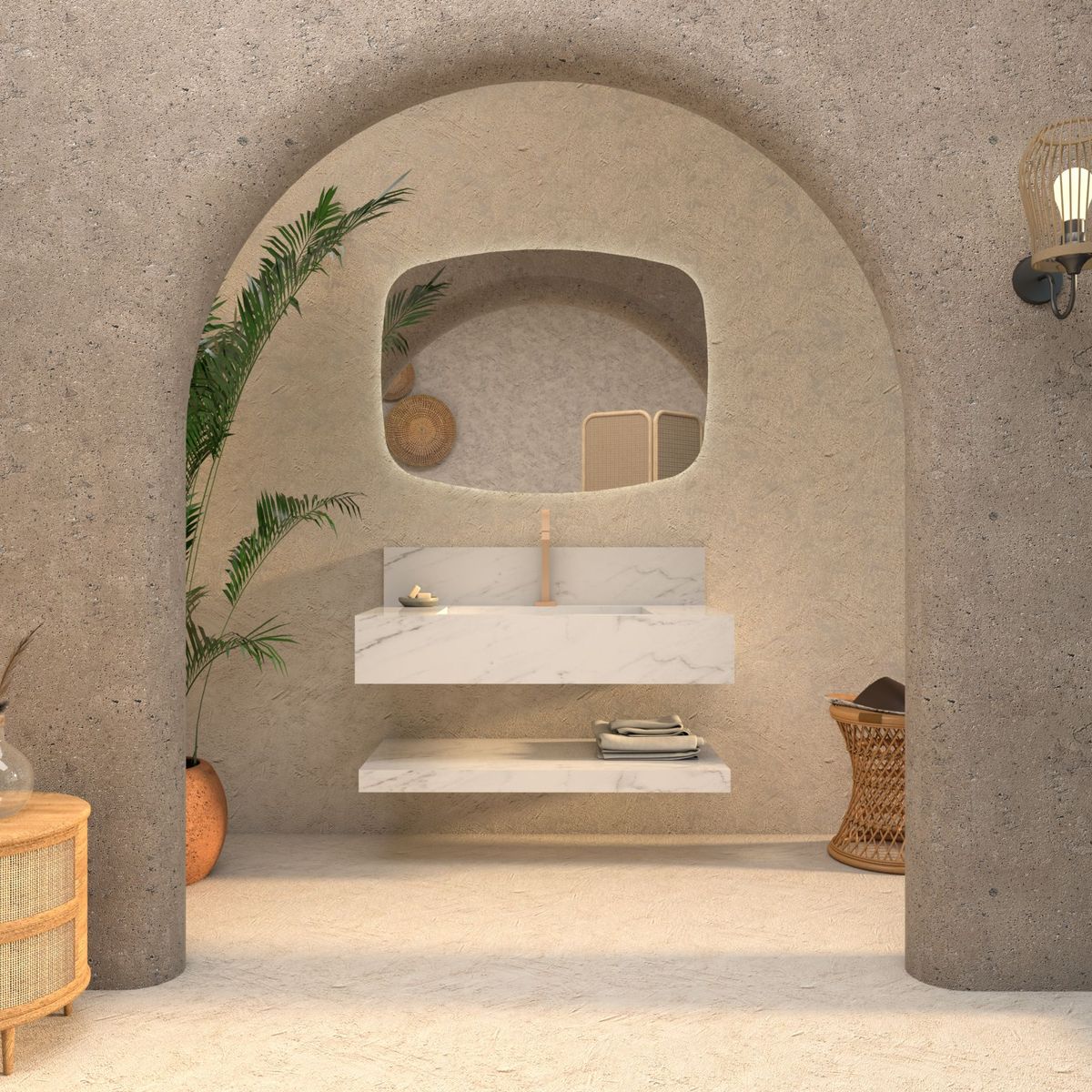 Prateleira Porcelanato Bergamo Branco 85cm Cozimax, marca Cozimax - Foto Principal